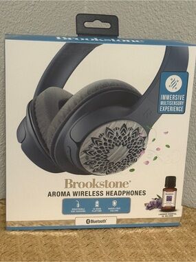 Brookstone Blue Aroma Wireless Over-Ear Headphones